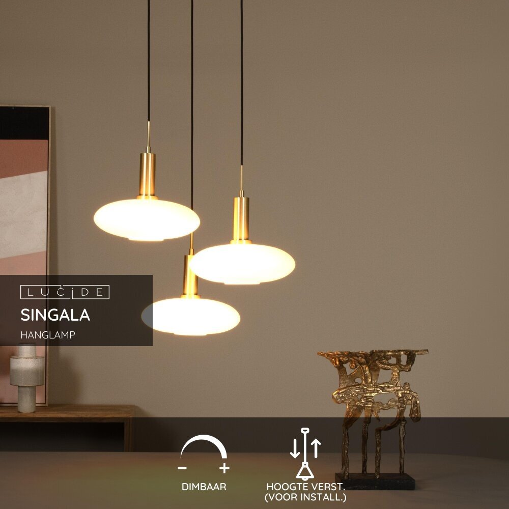 Lucide SINGALA - Hanglamp - Ø 55 cm - 3xE27 - Mat Goud / Messing
