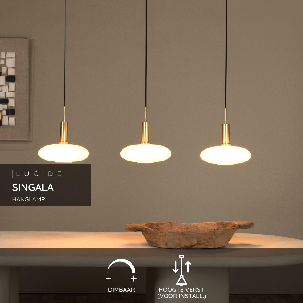 Lucide SINGALA - Hanglamp - 3xE27 - Mat Goud / Messing Lucide SINGALA - Hanglamp - 3xE27 - Mat Goud / Messing