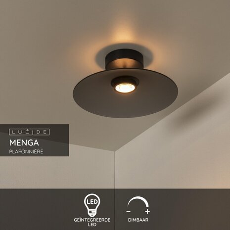 Lucide MENGA - Plafonnière - Ø 40 cm - LED Dimb. - 1x11W 2700K - Fumé | Premium Lucide MENGA - Plafonnière - Ø 40 cm - LED Dimb. - 1x11W 2700K - Fumé | Premium