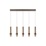 Lucide MARGARY - Hanglamp - LED Dimb. - 5x4,2W 2700K - Koffie