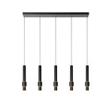 Lucide MARGARY - Hanglamp - LED Dimb. - 5x4,2W 2700K - Zwart