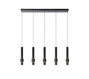 Lucide MARGARY - Hanglamp - LED Dimb. - 5x4,2W 2700K - Zwart