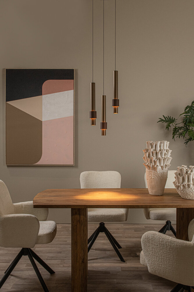 Lucide MARGARY - Hanglamp - Ø 28 cm - LED Dimb. - 3x4W 2700K - Koffie Lucide MARGARY - Hanglamp - Ø 28 cm - LED Dimb. - 3x4W 2700K - Koffie