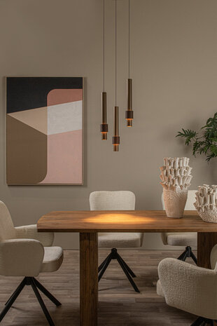 Lucide MARGARY - Hanglamp - Ø 28 cm - LED Dimb. - 3x4W 2700K - Koffie Lucide MARGARY - Hanglamp - Ø 28 cm - LED Dimb. - 3x4W 2700K - Koffie