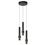 Lucide MARGARY - Hanglamp - Ø 28 cm - LED Dimb. - 3x4W 2700K - Zwart