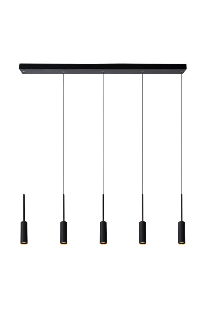 Lucide TUBULE - Hanglamp - LED - 5x7W 2700K - Zwart Lucide TUBULE - Hanglamp - LED - 5x7W 2700K - Zwart