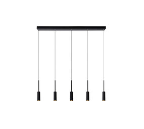 Lucide TUBULE - Hanglamp - LED - 5x7W 2700K - Zwart Lucide TUBULE - Hanglamp - LED - 5x7W 2700K - Zwart