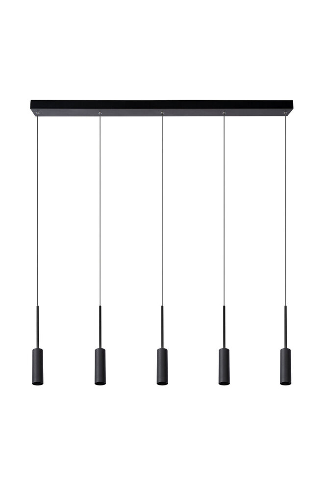 Lucide TUBULE - Hanglamp - LED - 5x7W 2700K - Zwart Lucide TUBULE - Hanglamp - LED - 5x7W 2700K - Zwart