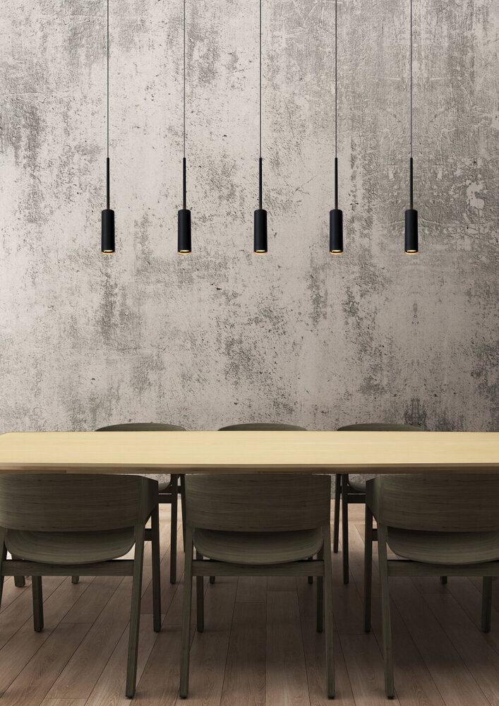 Lucide TUBULE - Hanglamp - LED - 5x7W 2700K - Zwart Lucide TUBULE - Hanglamp - LED - 5x7W 2700K - Zwart