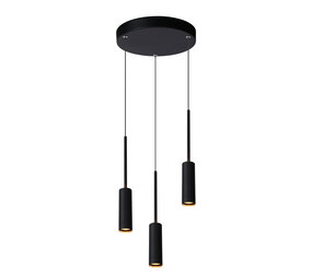 Lucide TUBULE - Hanglamp - Ø 26 cm - LED - 3x7W 2700K - Zwart Lucide TUBULE - Hanglamp - Ø 26 cm - LED - 3x7W 2700K - Zwart
