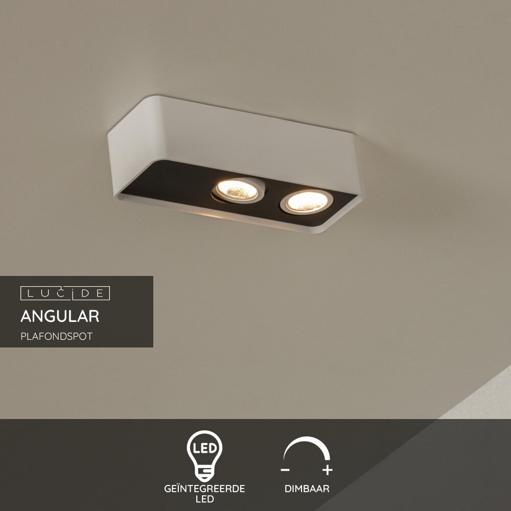 Lucide ANGULAR - Plafondspot - LED Dimb. - 2x5W 2700K - Wit | Premium Lucide ANGULAR - Plafondspot - LED Dimb. - 2x5W 2700K - Wit | Premium