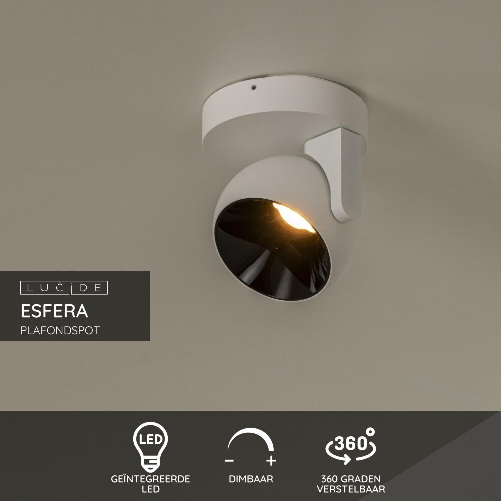 Lucide ESFERA - Plafondspot - LED Dimb. - 1x11W 2700K - Wit | Premium Lucide ESFERA - Plafondspot - LED Dimb. - 1x11W 2700K - Wit | Premium