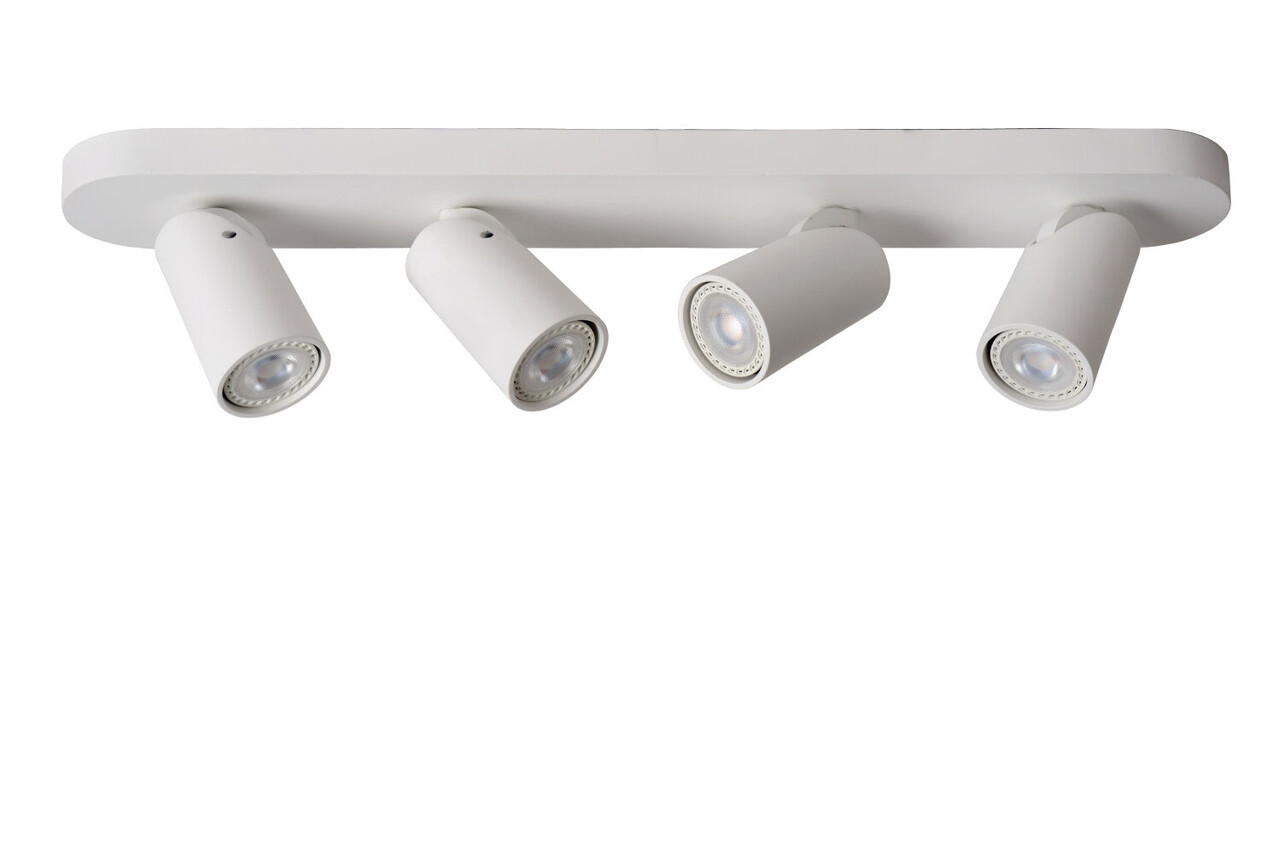 Lucide XYRUS - Plafondspot - LED Dim to warm - GU10 - 4x5W 2200K/3000K - Wit Lucide XYRUS - Plafondspot - LED Dim to warm - GU10 - 4x5W 2200K/3000K - Wit
