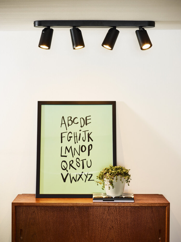 Lucide XYRUS - Plafondspot - LED Dim to warm - GU10 - 4x5W 2200K/3000K - Zwart Lucide XYRUS - Plafondspot - LED Dim to warm - GU10 - 4x5W 2200K/3000K - Zwart