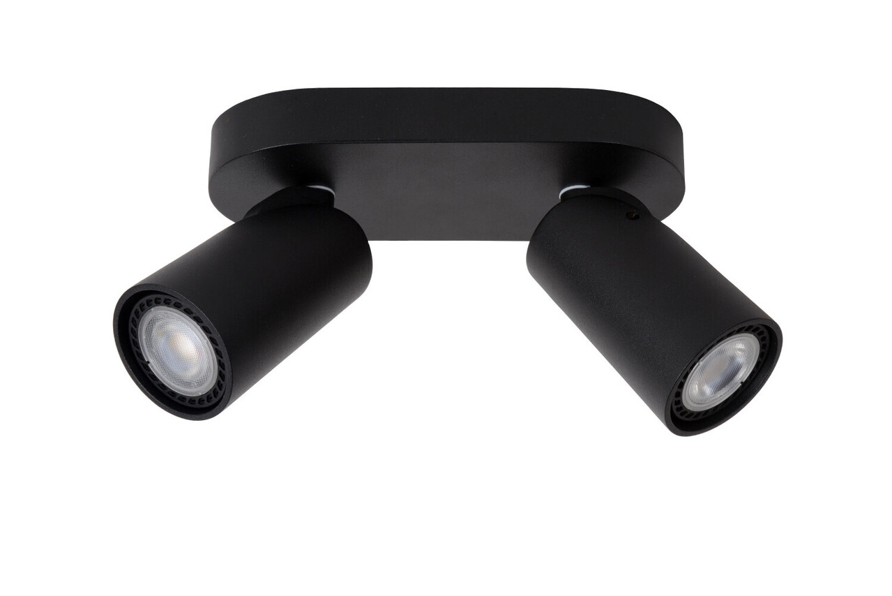 Lucide XYRUS - Plafondspot - LED Dim to warm - GU10 - 2x5W 2200K/3000K - Zwart