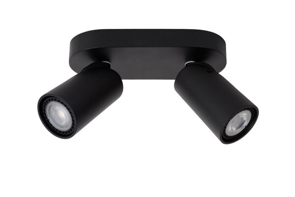Lucide XYRUS - Plafondspot - LED Dim to warm - GU10 - 2x5W 2200K/3000K - Zwart