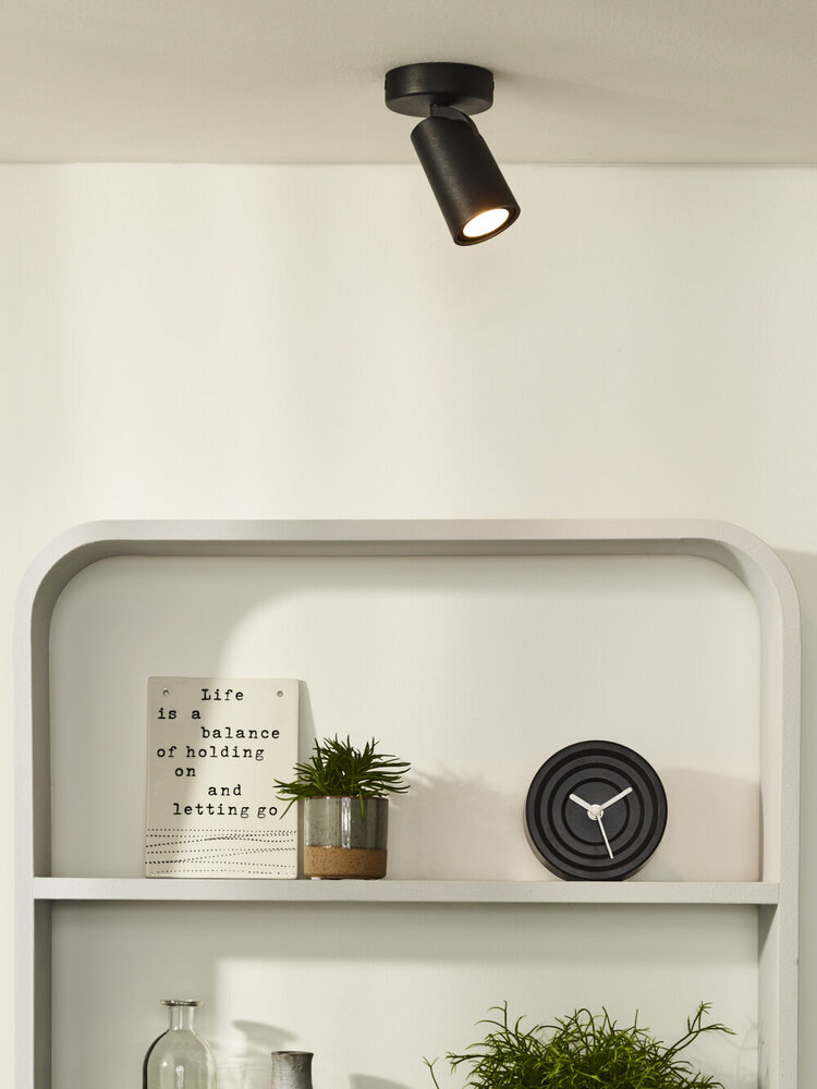 Lucide XYRUS - Plafondspot - Ø 9 cm - LED Dim to warm - GU10 - 1x5W 2200K/3000K - Zwart Lucide XYRUS - Plafondspot - Ø 9 cm - LED Dim to warm - GU10 - 1x5W 2200K/3000K - Zwart