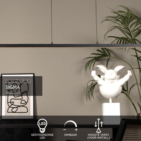 Lucide SIGMA - Hanglamp - LED Dimb. - 1x36W 2700K - Zwart Lucide SIGMA - Hanglamp - LED Dimb. - 1x36W 2700K - Zwart