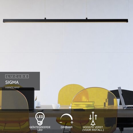 Lucide SIGMA - Hanglamp - LED Dimb. - 1x30W 2700K - Zwart Lucide SIGMA - Hanglamp - LED Dimb. - 1x30W 2700K - Zwart