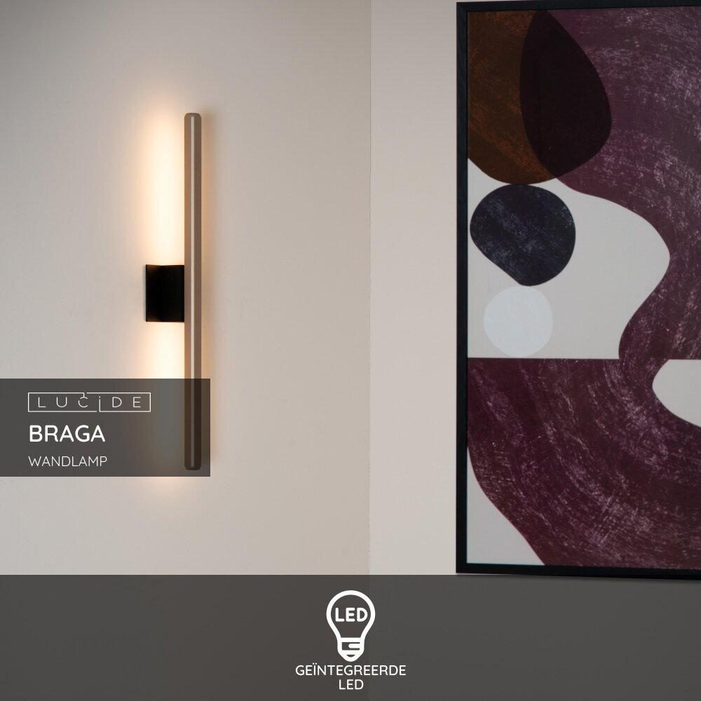 Lucide BRAGA - Wandlamp Binnen/Buiten - LED - 1x10W 2700K - IP54 - Koffie | Premium Lucide BRAGA - Wandlamp Binnen/Buiten - LED - 1x10W 2700K - IP54 - Koffie | Premium