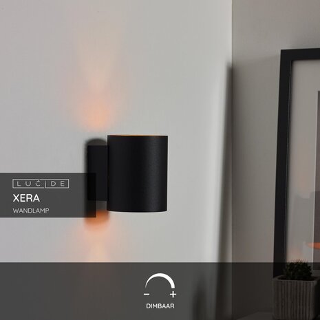 Lucide XERA - Wandlamp - Ø 8 cm - 1xG9 - Zwart
