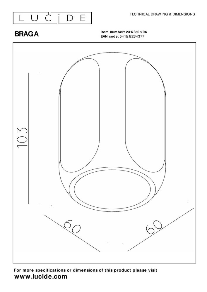 Lucide BRAGA - Plafonnière - 1xGU10 - Koffie | Premium Lucide BRAGA - Plafonnière - 1xGU10 - Koffie | Premium