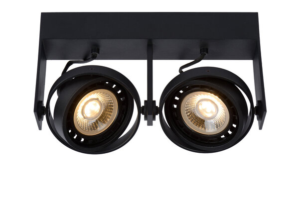 Lucide GRIFFON - Plafondspot - LED Dim to warm - GU10 (ES111) - 2x12W 2200K/3000K - Zwart Lucide GRIFFON - Plafondspot - LED Dim to warm - GU10 (ES111) - 2x12W 2200K/3000K - Zwart