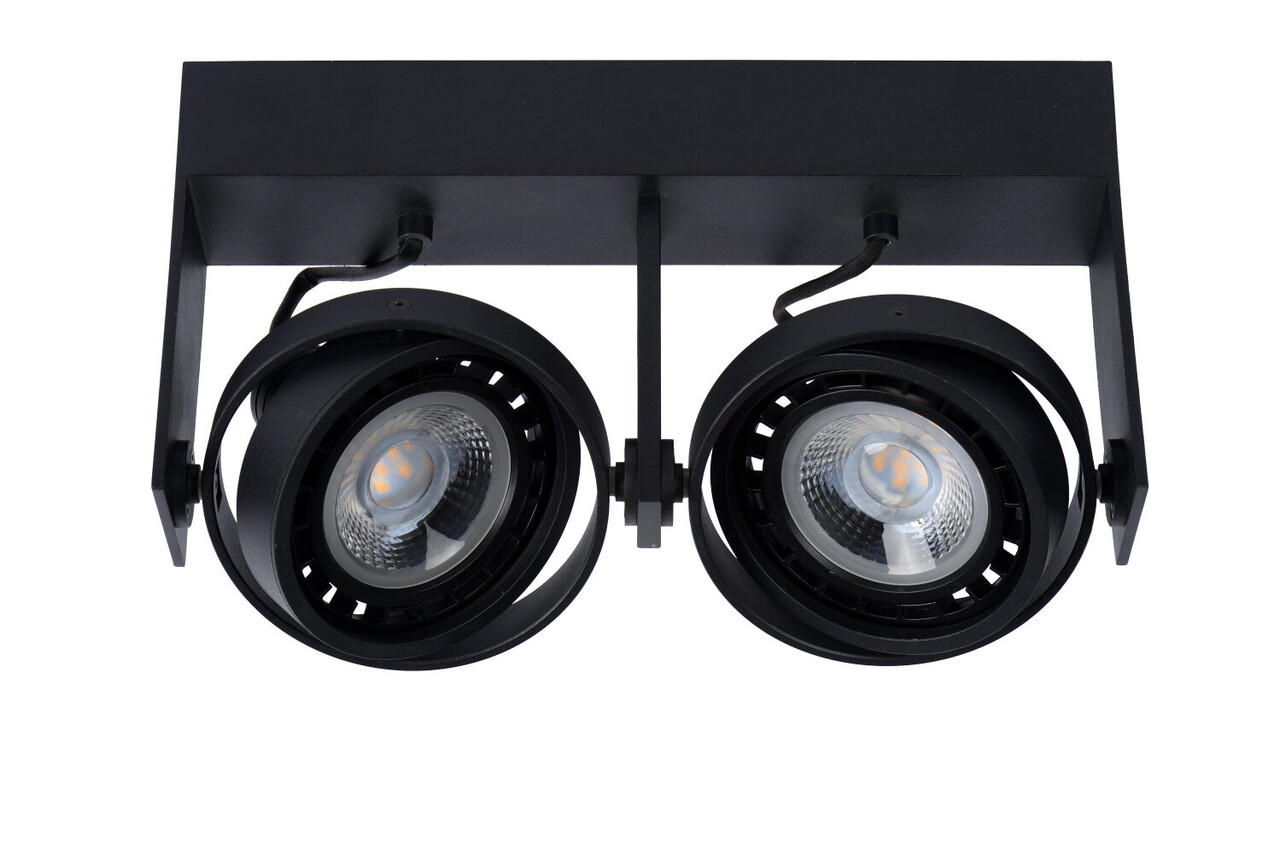Lucide GRIFFON - Plafondspot - LED Dim to warm - GU10 (ES111) - 2x12W 2200K/3000K - Zwart Lucide GRIFFON - Plafondspot - LED Dim to warm - GU10 (ES111) - 2x12W 2200K/3000K - Zwart