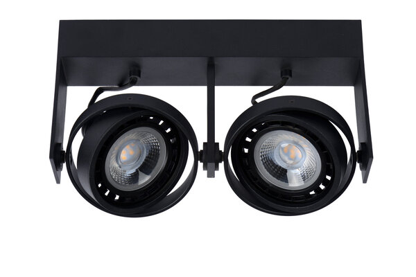 Lucide GRIFFON - Plafondspot - LED Dim to warm - GU10 (ES111) - 2x12W 2200K/3000K - Zwart Lucide GRIFFON - Plafondspot - LED Dim to warm - GU10 (ES111) - 2x12W 2200K/3000K - Zwart