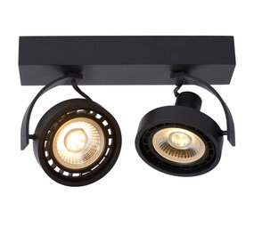 Lucide DORIAN - Plafondspot - LED Dim to warm - GU10 (ES111) - 2x12W 2200K/3000K - Zwart