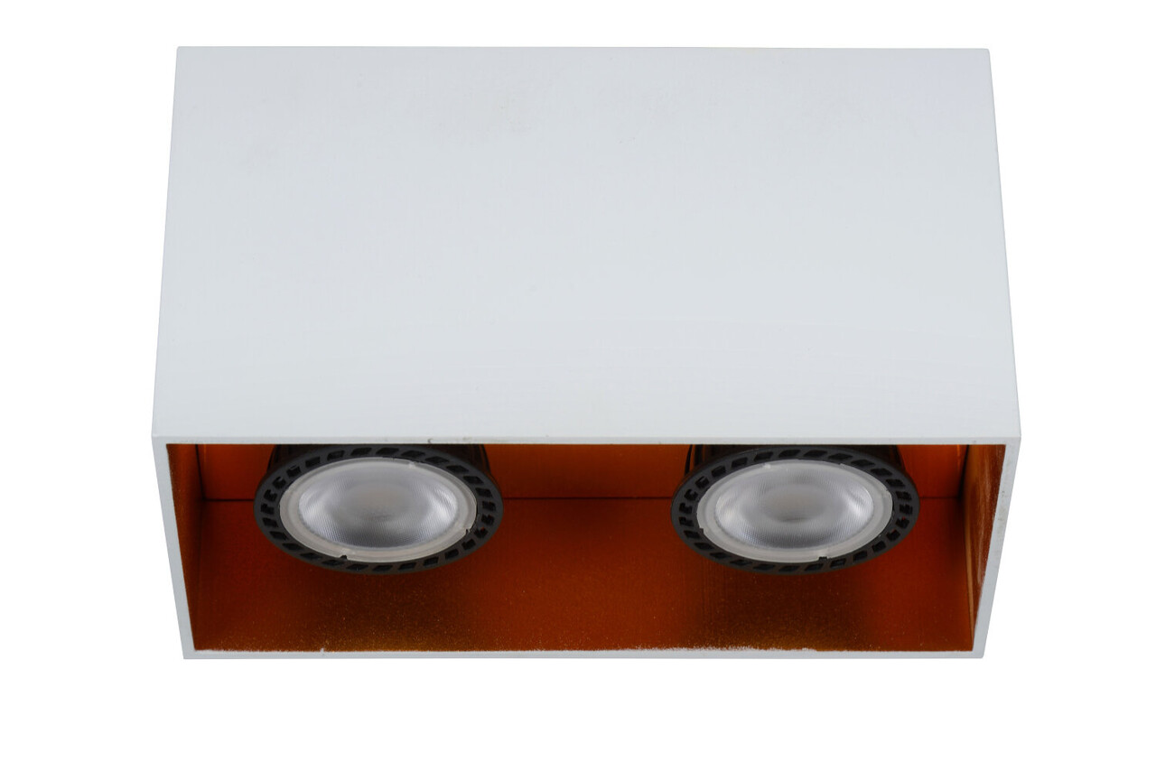 Lucide BIDO - Plafondspot - 2xGU10 - Wit Lucide BIDO - Plafondspot - 2xGU10 - Wit