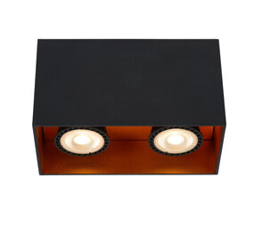 Lucide BIDO - Plafondspot - 2xGU10 - Zwart