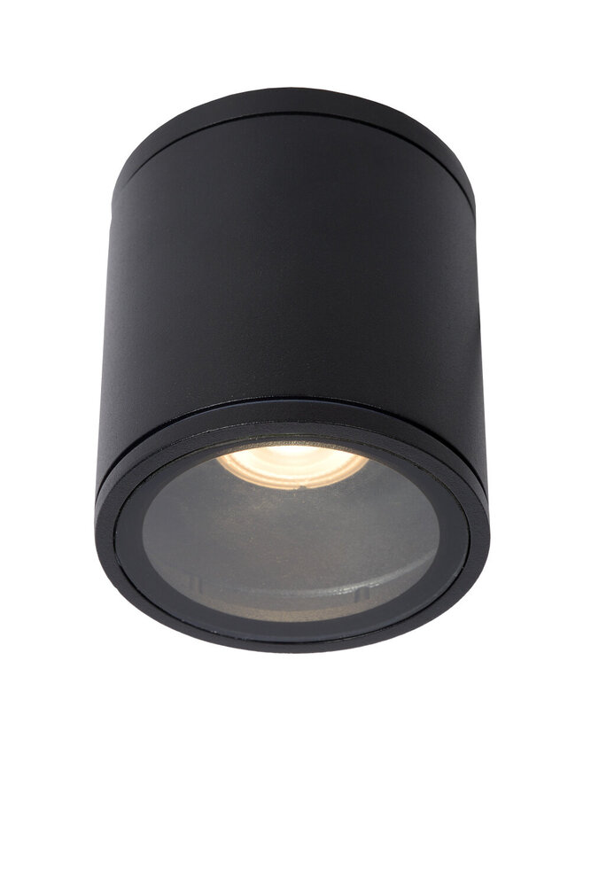 Lucide AVEN - Plafondspot Badkamer - Ø 9 cm - 1xGU10 (MR16) - IP65 - Zwart