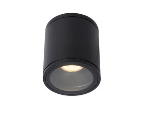 Lucide AVEN - Plafondspot Badkamer - Ø 9 cm - 1xGU10 (MR16) - IP65 - Zwart