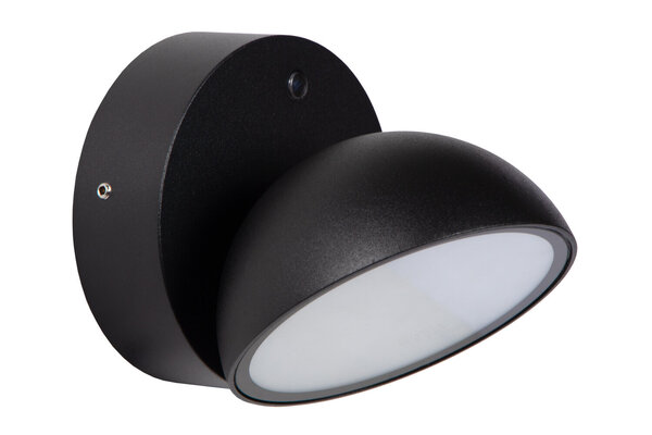 Lucide FINN - Wandlamp Binnen/Buiten - LED - 1x12W 3000K - IP54 - Dag/nacht sensor - Zwart