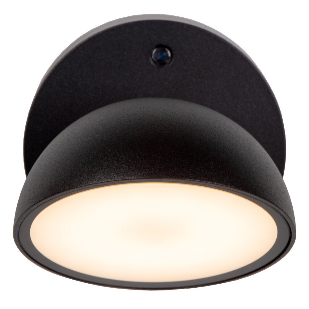 Lucide FINN - Wandlamp Binnen/Buiten - LED - 1x12W 3000K - IP54 - Dag/nacht sensor - Zwart