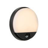 Lucide HUPS IR - Wandlamp Binnen/Buiten - Ø 21 cm - LED - 1x10W 3000K - IP54 - Bewegingssensor - Zwart Lucide HUPS IR - Wandlamp Binnen/Buiten - Ø 21 cm - LED - 1x10W 3000K - IP54 - Bewegingssensor - Zwart