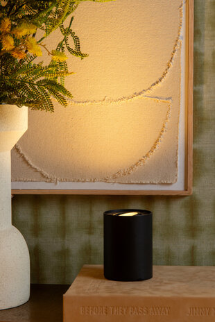 Lucide TUBE - Tafellamp - Ø 9,6 cm - LED 3 StepDim - GU10 - 1x5W 2700K - Zwart Lucide TUBE - Tafellamp - Ø 9,6 cm - LED 3 StepDim - GU10 - 1x5W 2700K - Zwart