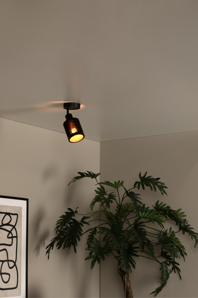 Lucide TAGALOG - Plafondspot - Ø 10 cm - 1xE27 - Zwart Lucide TAGALOG - Plafondspot - Ø 10 cm - 1xE27 - Zwart