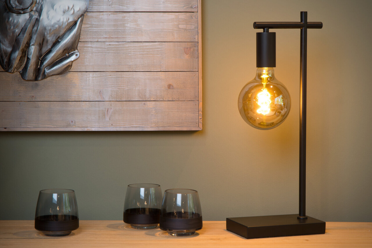 Lucide LEANNE - Tafellamp - 1xE27 - Zwart Lucide LEANNE - Tafellamp - 1xE27 - Zwart