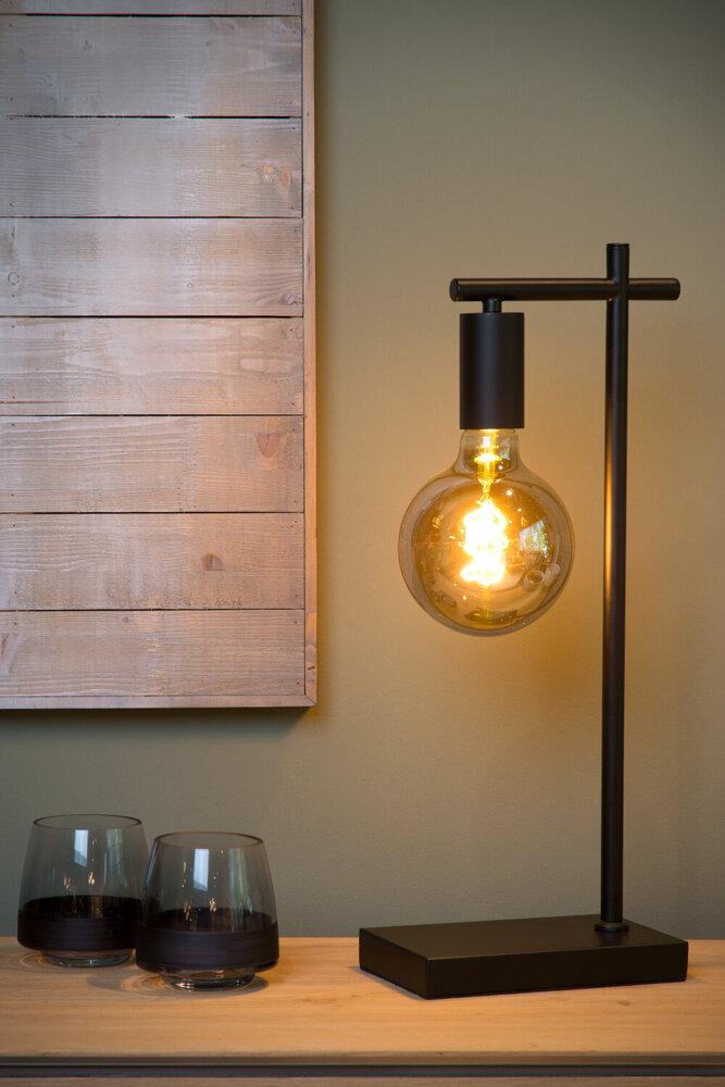 Lucide LEANNE - Tafellamp - 1xE27 - Zwart Lucide LEANNE - Tafellamp - 1xE27 - Zwart