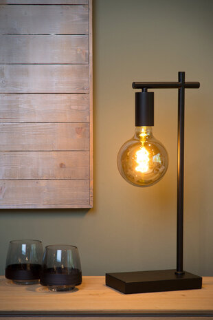 Lucide LEANNE - Tafellamp - 1xE27 - Zwart Lucide LEANNE - Tafellamp - 1xE27 - Zwart