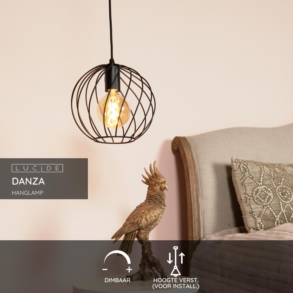 Lucide DANZA - Hanglamp - Ø 25 cm - 1xE27 - Zwart Lucide DANZA - Hanglamp - Ø 25 cm - 1xE27 - Zwart