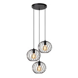 Lucide DANZA - Hanglamp - Ø 50 cm - 3xE27 - Zwart Lucide DANZA - Hanglamp - Ø 50 cm - 3xE27 - Zwart