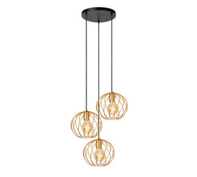 Lucide DANZA - Hanglamp - Ø 50 cm - 3xE27 - Mat Goud / Messing