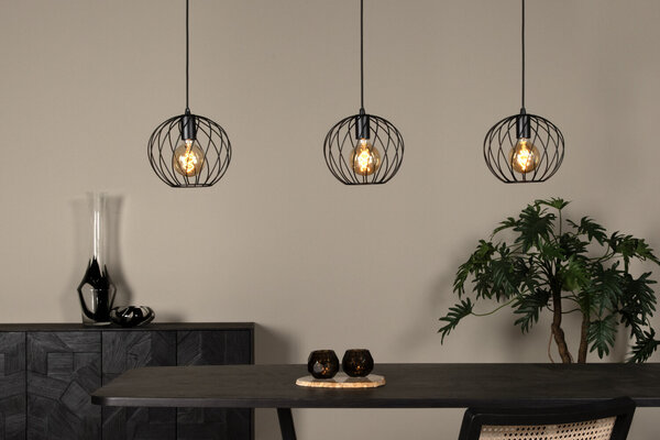 Lucide DANZA - Hanglamp - 3xE27 - Zwart Lucide DANZA - Hanglamp - 3xE27 - Zwart