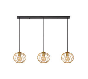 Lucide DANZA - Hanglamp - 3xE27 - Mat Goud / Messing Lucide DANZA - Hanglamp - 3xE27 - Mat Goud / Messing