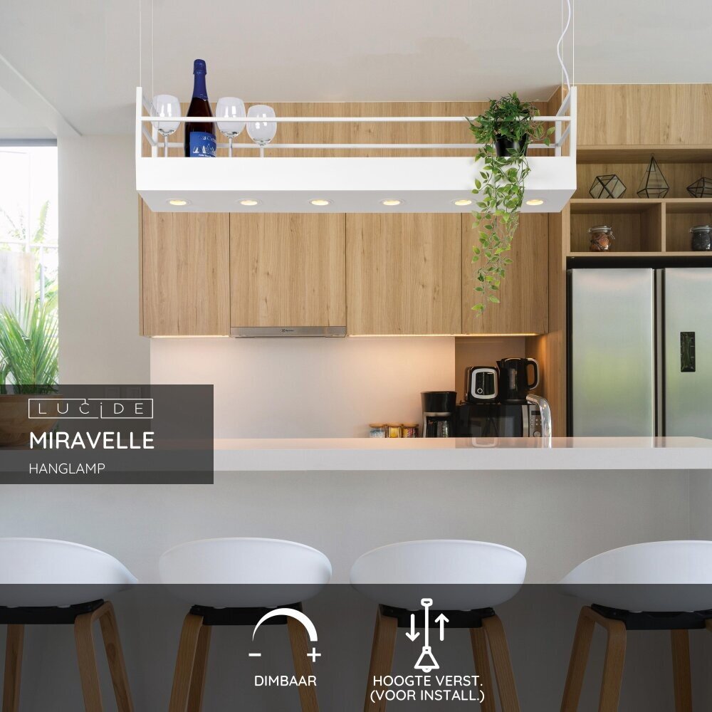 Lucide MIRAVELLE - Hanglamp - 6xGU10 - Wit