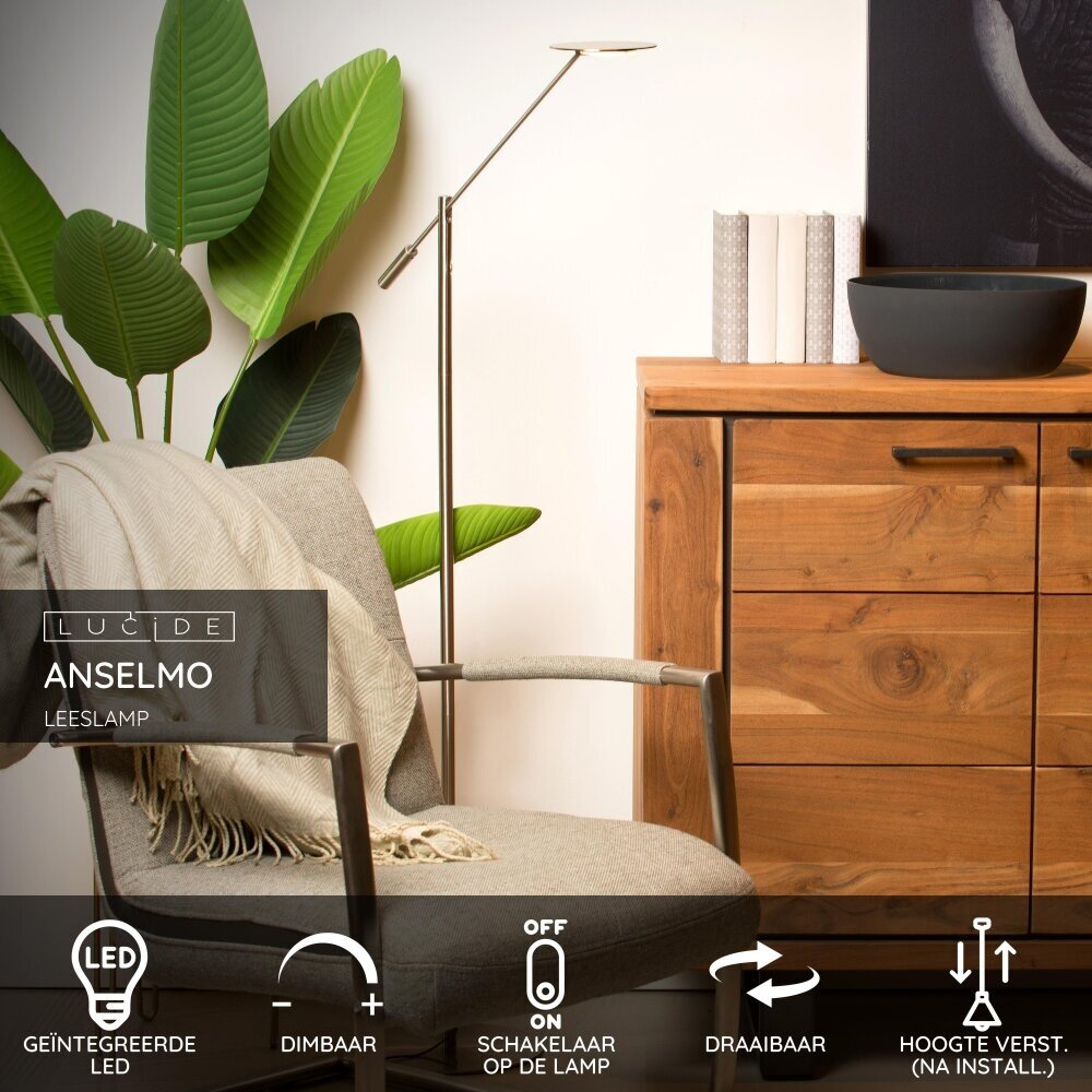 Lucide ANSELMO - Leeslamp - Ø 25 cm - LED Dimb. - 1x9W 3000K - Mat chroom Lucide ANSELMO - Leeslamp - Ø 25 cm - LED Dimb. - 1x9W 3000K - Mat chroom