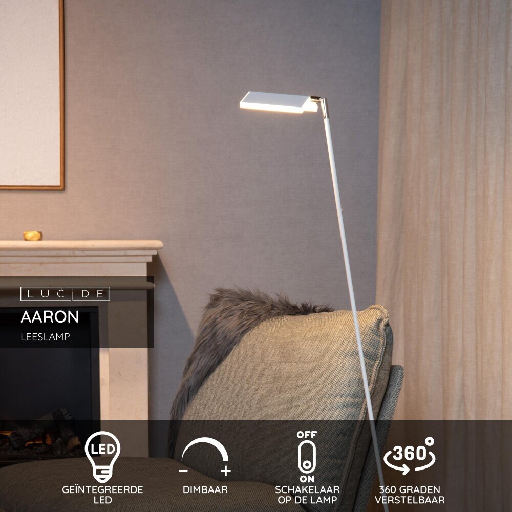 Lucide AARON - Leeslamp - LED Dimb. - CCT - 1x12W 2700K/4000K - Wit Lucide AARON - Leeslamp - LED Dimb. - CCT - 1x12W 2700K/4000K - Wit
